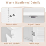 Freestanding Bathroom Floor Cabinet with Double Shutter Doors-White