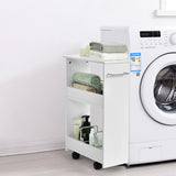 Slim Bathroom Storage Cabinet with 2-Tier Shelves for Kitchen & Bathroom