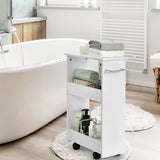Slim Bathroom Storage Cabinet with 2-Tier Shelves for Kitchen & Bathroom
