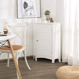 Free-Standing Corner Shutter Door Cabinet with Single Doors & 2 Shelves