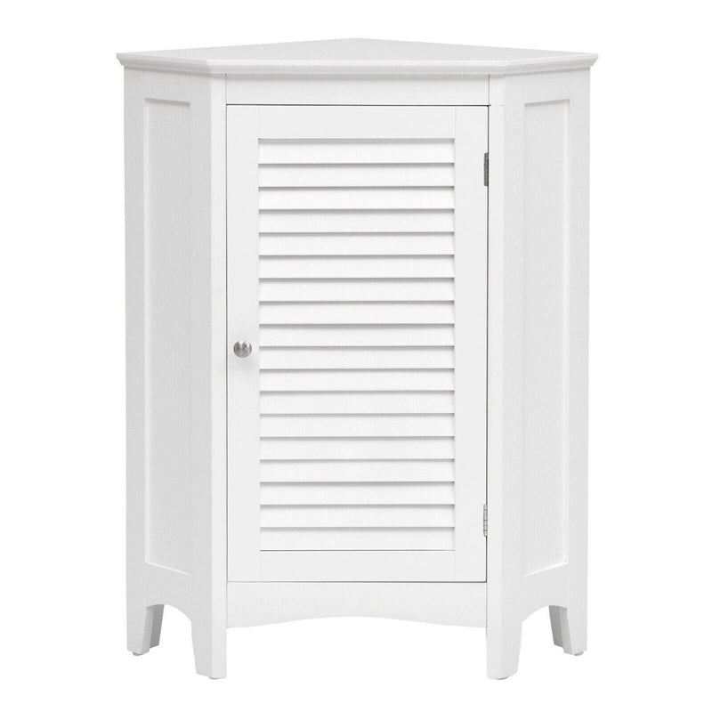 Free-Standing Corner Shutter Door Cabinet with Single Doors & 2 Shelves