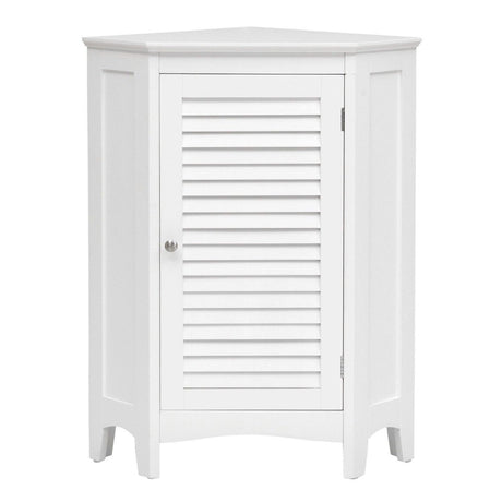 Free-Standing Corner Shutter Door Cabinet with Single Doors & 2 Shelves