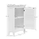 Free-Standing Corner Shutter Door Cabinet with Single Doors & 2 Shelves