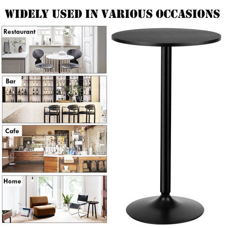 Modern Bar Table with Round Top for Living Room & Restaurant & Bistro