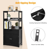 Multipurpose Storage Cabinet with Drawer for Bathroom-Black