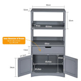Multipurpose Storage Cabinet with Drawer for Bathroom-Grey