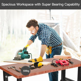 48  24 Inch Adjustable Height Mobile Workbench with Caster-Brown