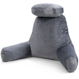 Reading Pillow TV Bed Rest Memory Foam with Arms Rests Neck Roll Back Support