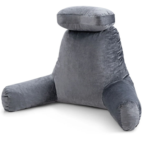 Reading Pillow TV Bed Rest Memory Foam with Arms Rests Neck Roll Back Support