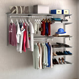 Custom Closet Organizer Kit with Cloth Rods for Bedroom