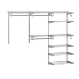 Custom Closet Organizer Kit with Cloth Rods for Bedroom