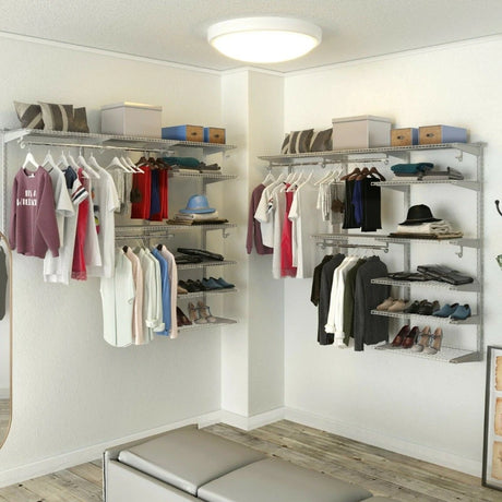 Custom Closet Organizer Kit with Cloth Rods for Bedroom