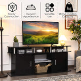 63" TV Entertainment Console Center with 2 Cabinets-Black