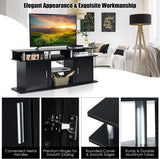 63" TV Entertainment Console Center with 2 Cabinets-Black