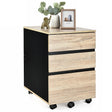 3-Drawer Mobile File Cabinet with Anti-tilt Design for Home & Office