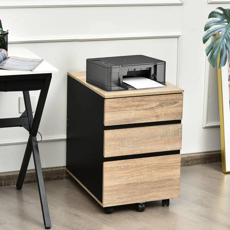 3-Drawer Mobile File Cabinet with Anti-tilt Design for Home & Office