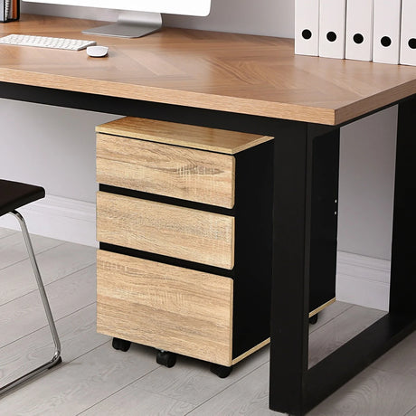3-Drawer Mobile File Cabinet with Anti-tilt Design for Home & Office
