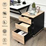 3-Drawer Mobile File Cabinet with Anti-tilt Design for Home & Office