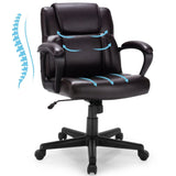 Ergonomic Swivel Computer Chair with Padded Armrests for Office