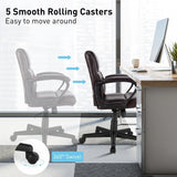 Ergonomic Swivel Computer Chair with Padded Armrests for Office