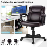 Ergonomic Swivel Computer Chair with Padded Armrests for Office