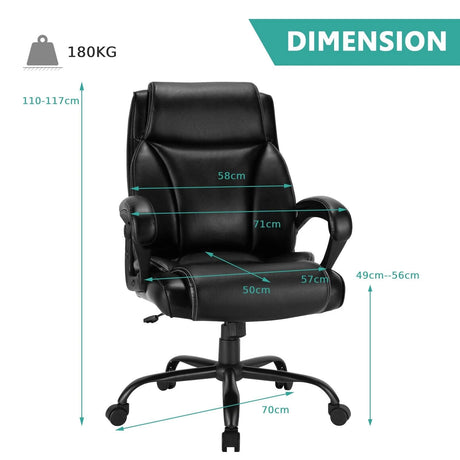 Ergonomic Big & Tall Chair  with Rocking Backrest for Home & Office