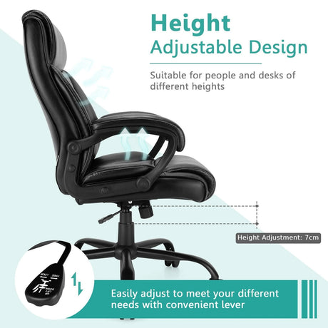 Ergonomic Big & Tall Chair  with Rocking Backrest for Home & Office