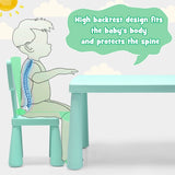 3 Pieces Kids Table Set with 2 Chairs for Reading-Green