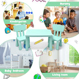 3 Pieces Kids Table Set with 2 Chairs for Reading-Green