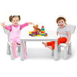 3 Pieces Kids Table Set with 2 Chairs for Reading-White