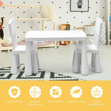3 Pieces Kids Table Set with 2 Chairs for Reading-White
