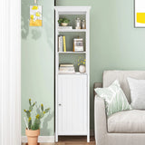 Freestanding Storage Cabinet With 3-Tier Shelf and Door for Bathroom-White