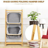 Folding bamboo bathroom organizer 44.5 x 35 x 97.5 cm