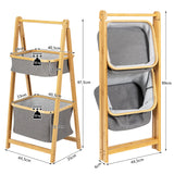 Folding bamboo bathroom organizer 44.5 x 35 x 97.5 cm