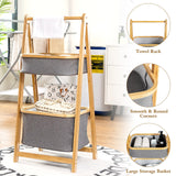 Folding bamboo bathroom organizer 44.5 x 35 x 97.5 cm