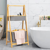 Folding bamboo bathroom organizer 44.5 x 35 x 97.5 cm