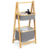 Folding bamboo bathroom organizer 44.5 x 35 x 97.5 cm