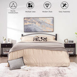 2 Pcs Wooden Nightstand End Sofa Side Table with Drawer and Storage Shelf-Black