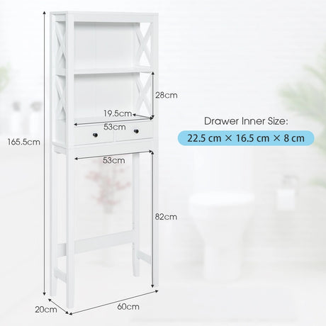 Toilet Space Saver Bathroom Organizer Storage Shelf with Drawers
