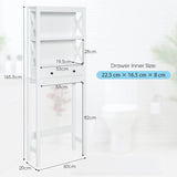 Toilet Space Saver Bathroom Organizer Storage Shelf with Drawers