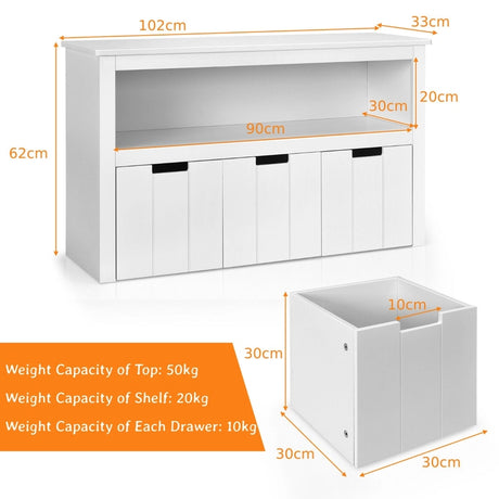 Kids Toy Storage Organizer with 3 Removable Drawers
