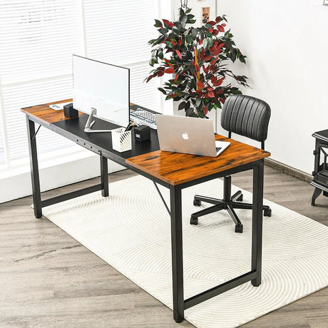 63 Inch Modern Splice Computer Desk with Heavy Duty Steel Frame