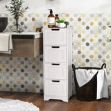 Free-Standing Side Storage Organizer with 4 Drawers-White