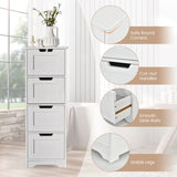 Free-Standing Side Storage Organizer with 4 Drawers-White