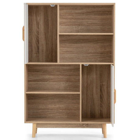 Freestanding Wooden Sideboard Storage Cabinet with 2 Doors and 4 Shelves-White