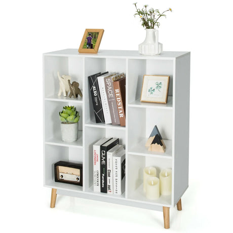 8-Cube Storage Organizer with 2 Anti-Tipping Mechanisms-White