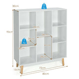 8-Cube Storage Organizer with 2 Anti-Tipping Mechanisms-White