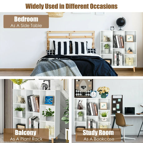 8-Cube Storage Organizer with 2 Anti-Tipping Mechanisms-White