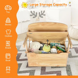 3-in-1 Kids Convertible Activity Bench Table Set with Toy Storage Box-Natural