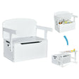 3 in 1 Kids Activity Table Set with Desk &amp; Bench &amp; Storage Box for Kindergarten White